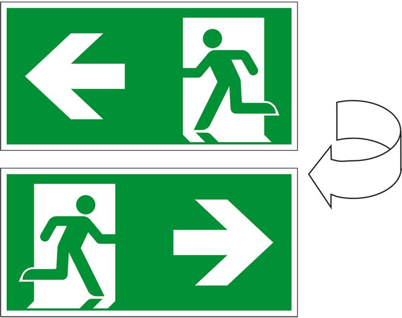 Rettungszeichen Notausgang rechts/links - doppelseitig [E001 / E002], LimarLite®, ASR A1.3 / ISO 7010 - Marahrens