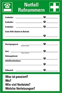 Notfallaushänge und Pläne