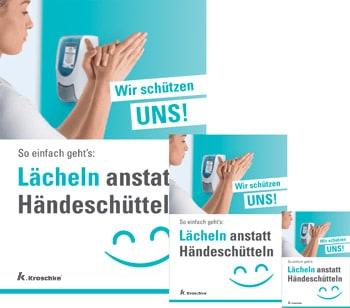 Lächeln statt Hände schütteln - Plakat