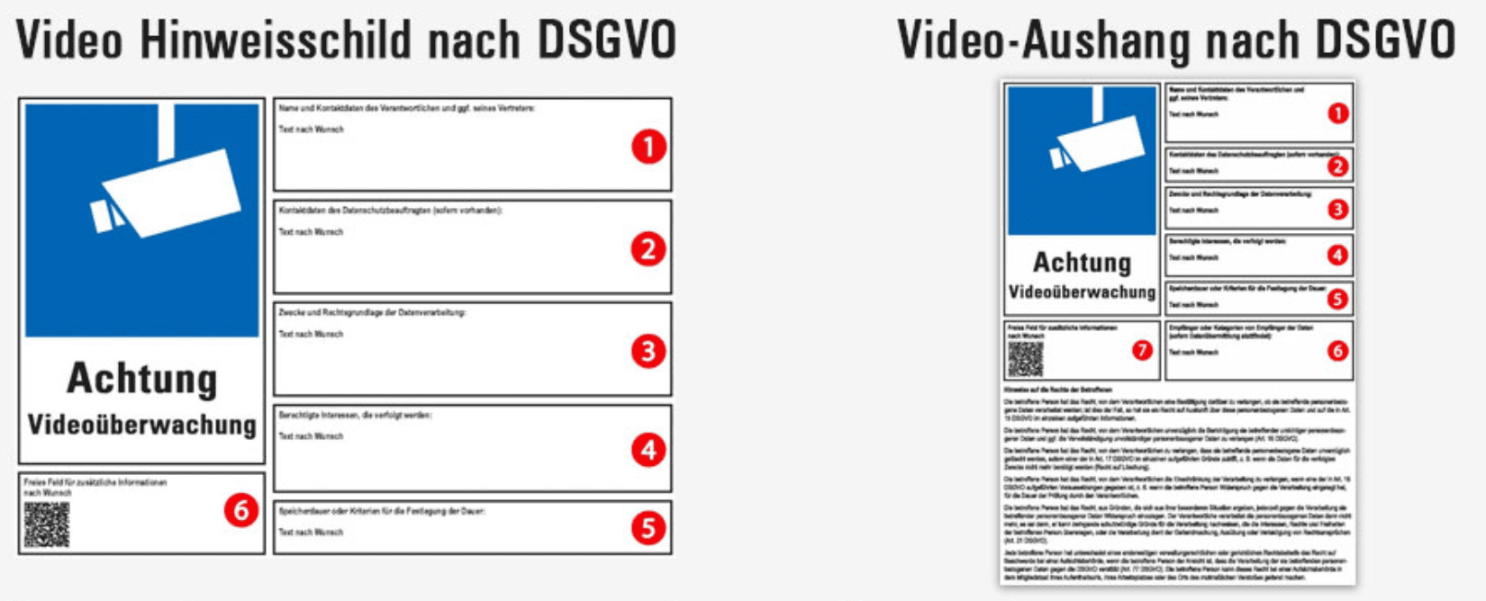 Videoüberwachung Schilder und Aushänge