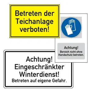 Hinweisschilder individuell - Beispiele