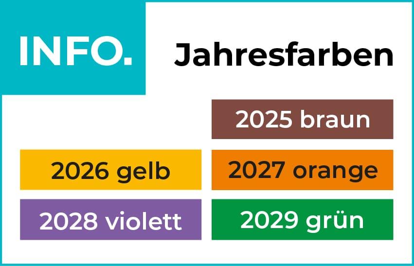 individuelle Prüfplaketten mit Jahreszahl kauren